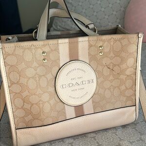 Coach Beige Signature Tote Bag